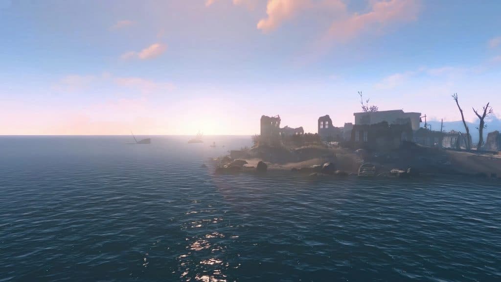 An image of enhanced water in Fallout 4.