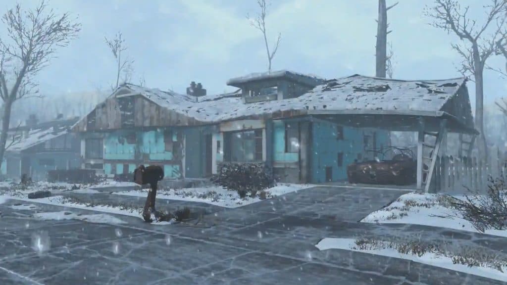 An image of winter in Fallout 4.