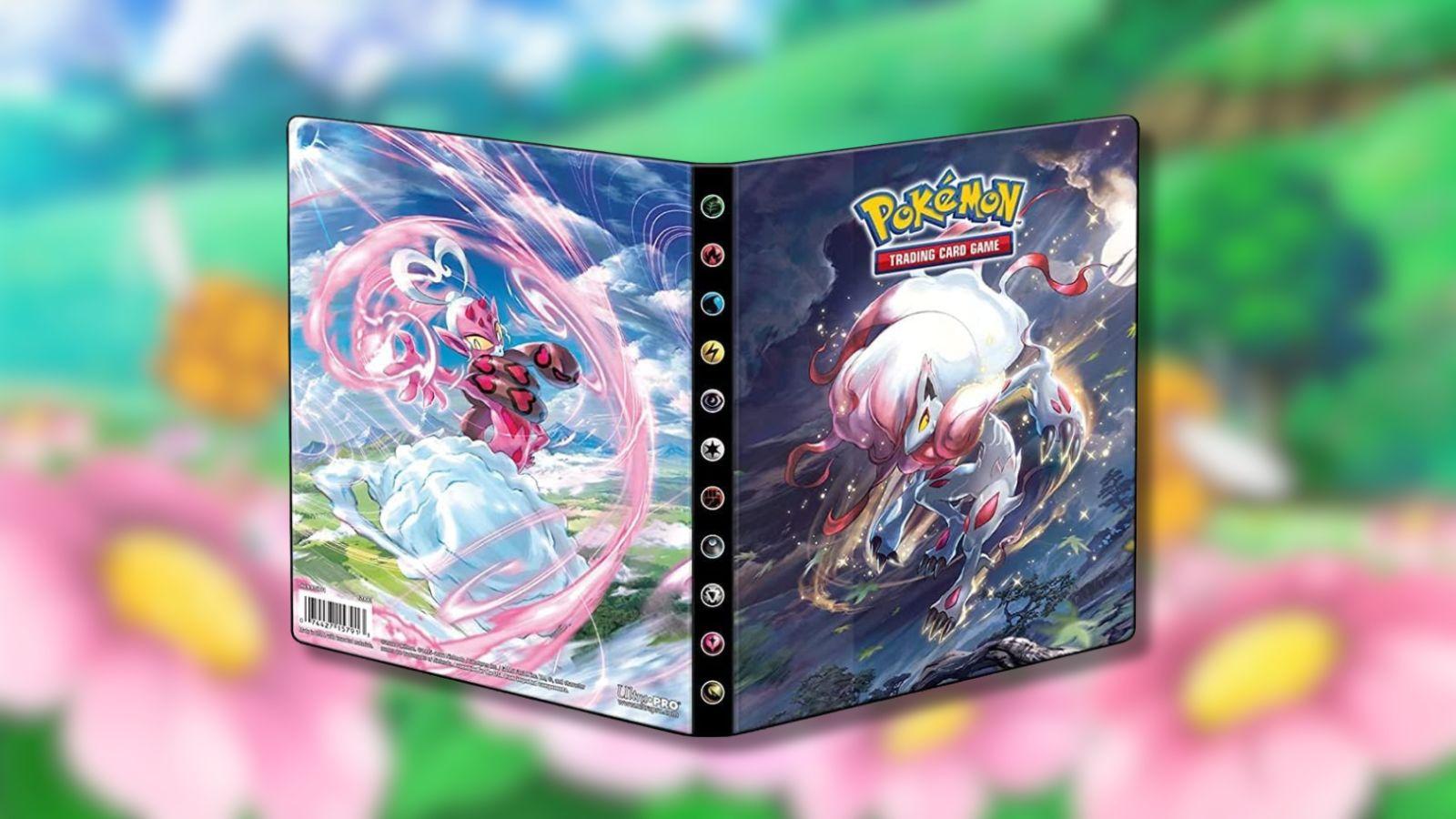 Pokemon TCG binder with flower and Combee background.