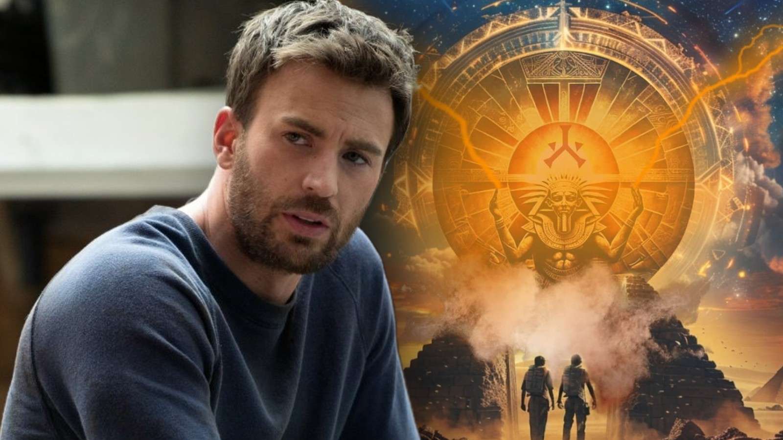 Chris Evans and the fake poster for the Stargate remake