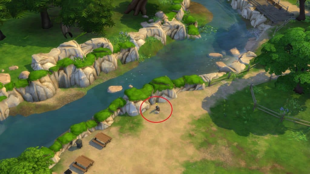 A screenshot featuring a Crystal spawn location in The Sims 4.