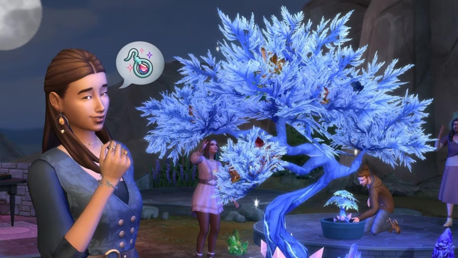 Cover art featuring the Crystal Tree from The Sims 4's Crystal Creations stuff pack.