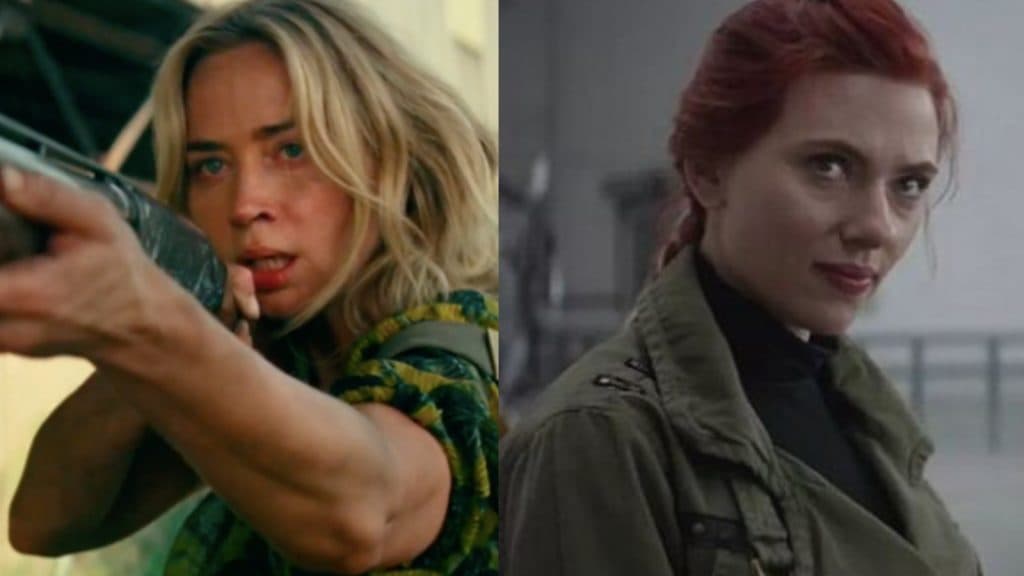 Emily Blunt in A Quiet Place and Scarlett Johansson in Avengers: Endgame