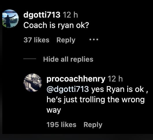 Ryan Garcia's dad responding to a fan