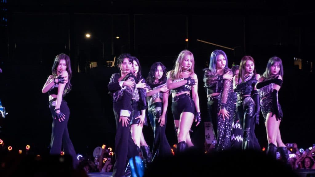 K-pop group Twice performing in concert