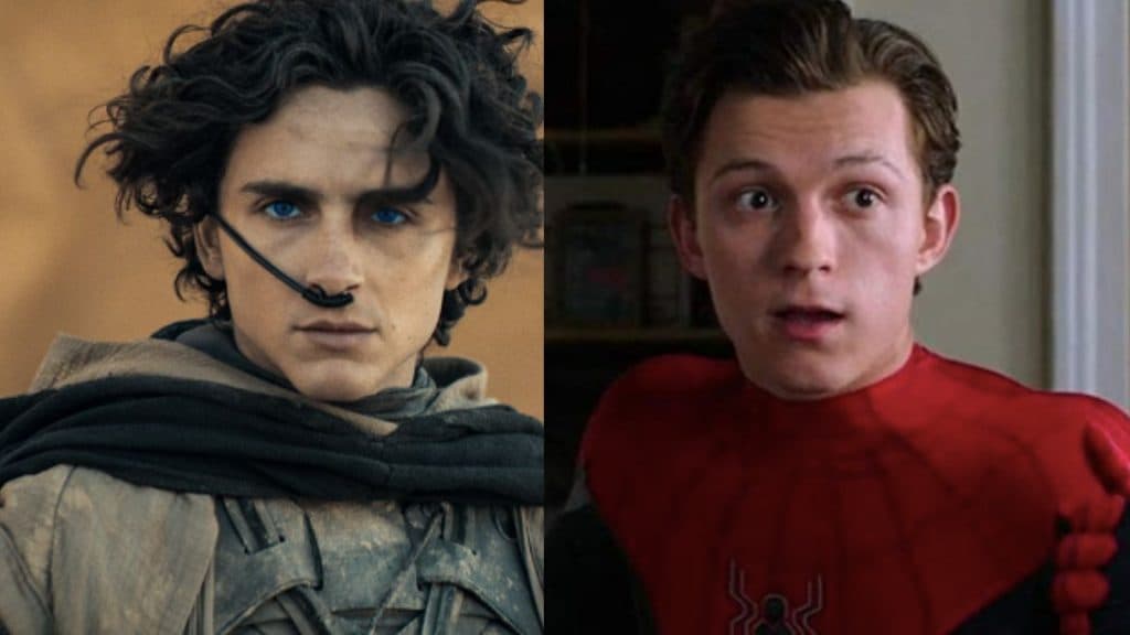 Timothée Chalamet in Dune and Tom Holland in Spider-Man: Homecoming