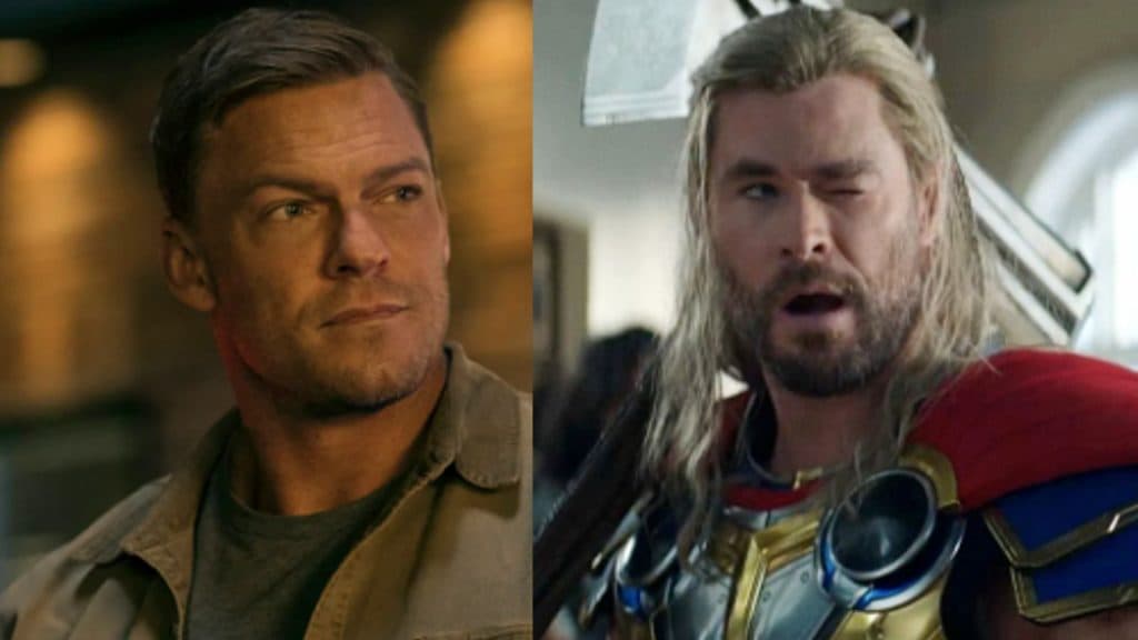Alan Ritchson in Reacher and Chris Hemsworth in Thor: Love and Thunder