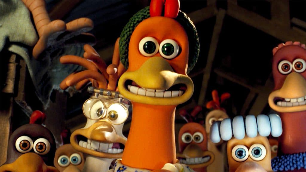 Best animated movies: Chicken Run - Ginger and the other chickens smile at the camera