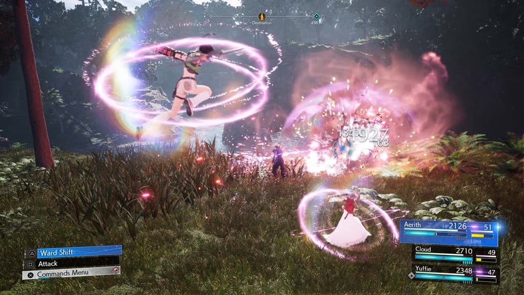 An image of Final Fantasy 7 Rebirth combat gameplay.
