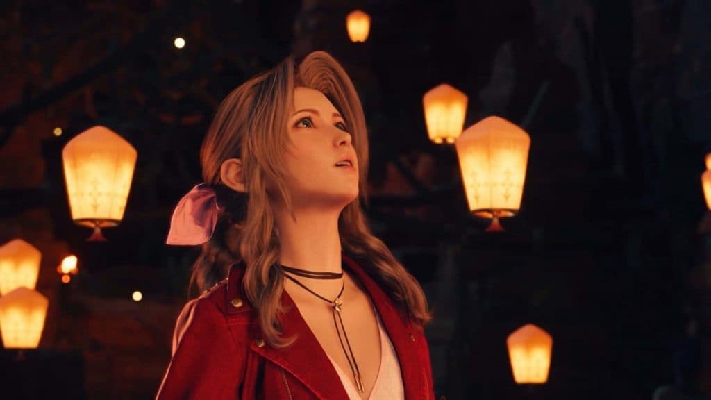 An image of Aerith in Final Fantasy 7 Rebirth.