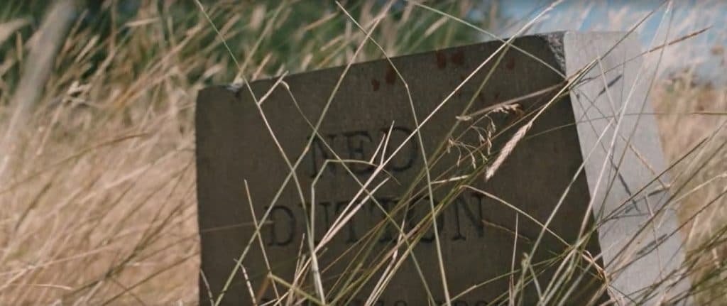 A shot of Ned Dutton's grave in Yellowstone Episode 1