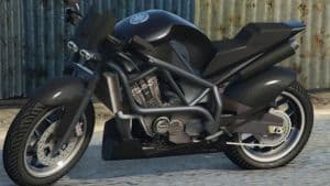 An image of the Dinka Akuma motorcycle in GTA Online. 