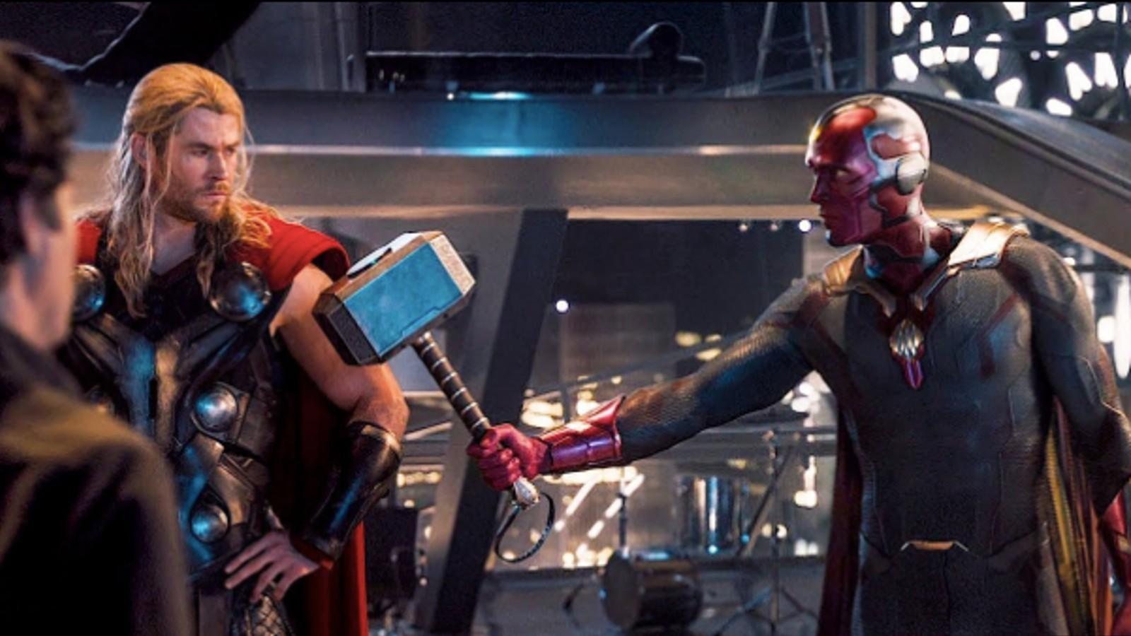 Thor and Vision in Avengers: Age of Ultron