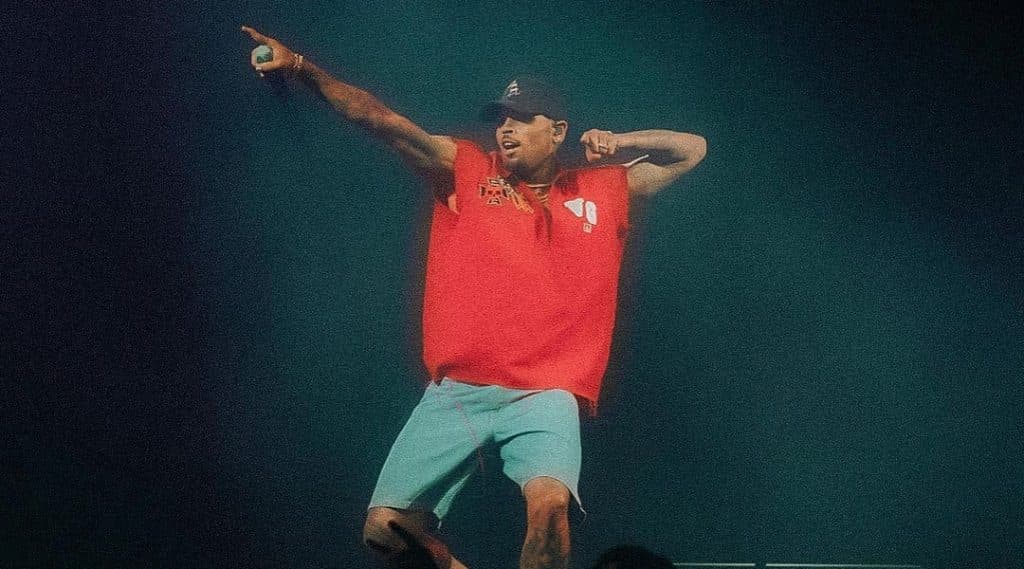 Chris Brown performing in concert