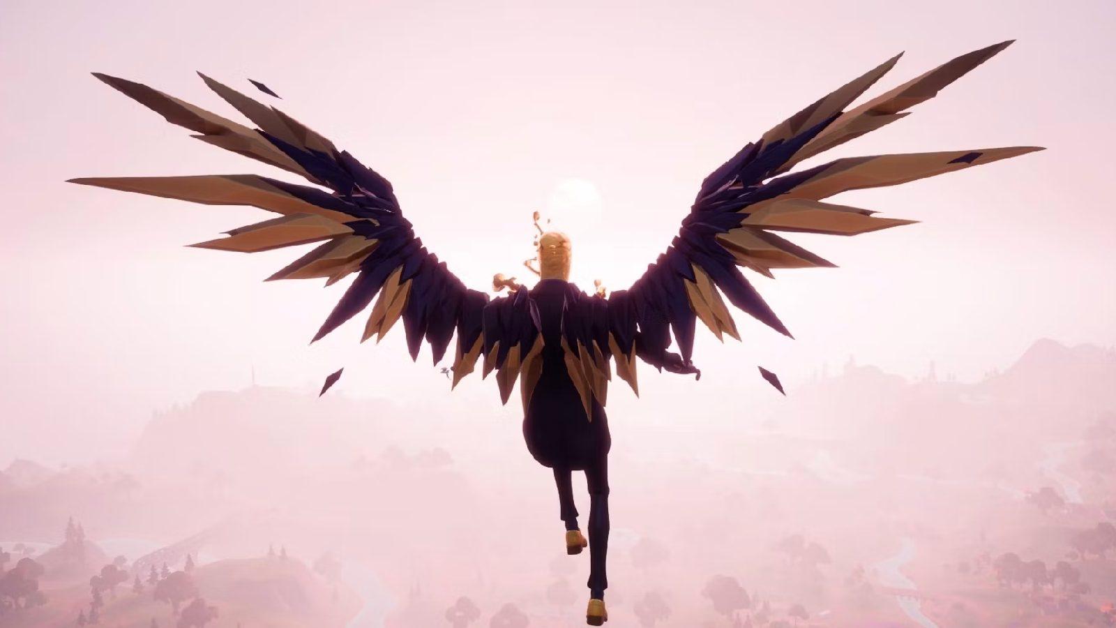 Fortnite player with wings