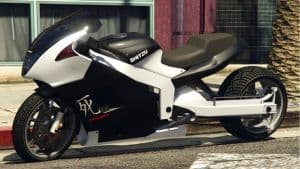 An image of Shitzu Hakuchou Drag Bike in GTA Online. 
