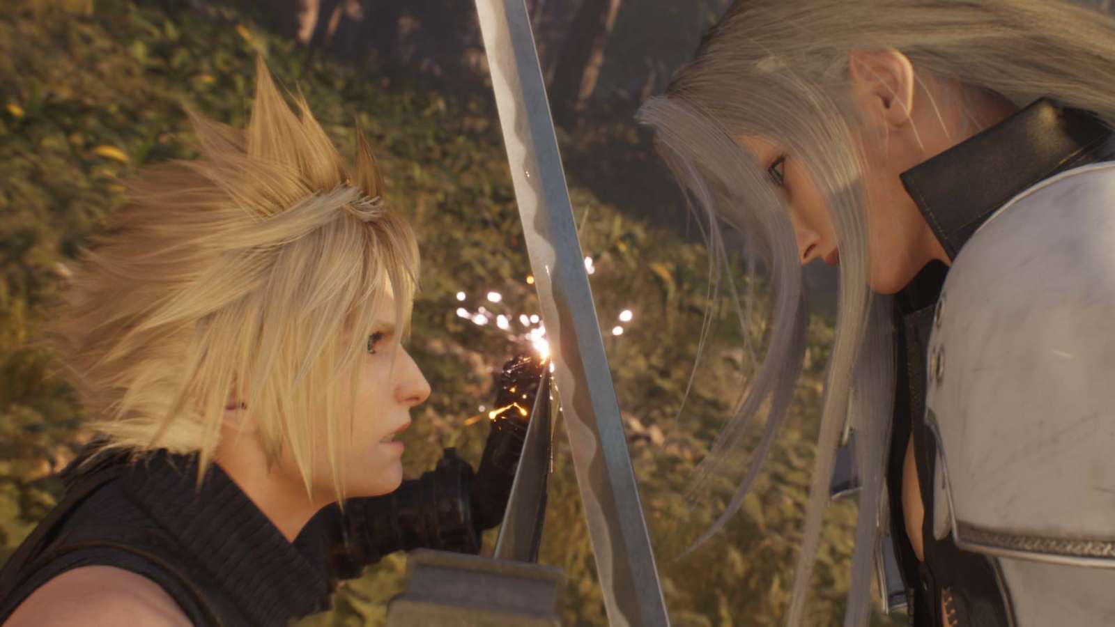 Cloud and Sephiroth fighting in FF7 Rebirth
