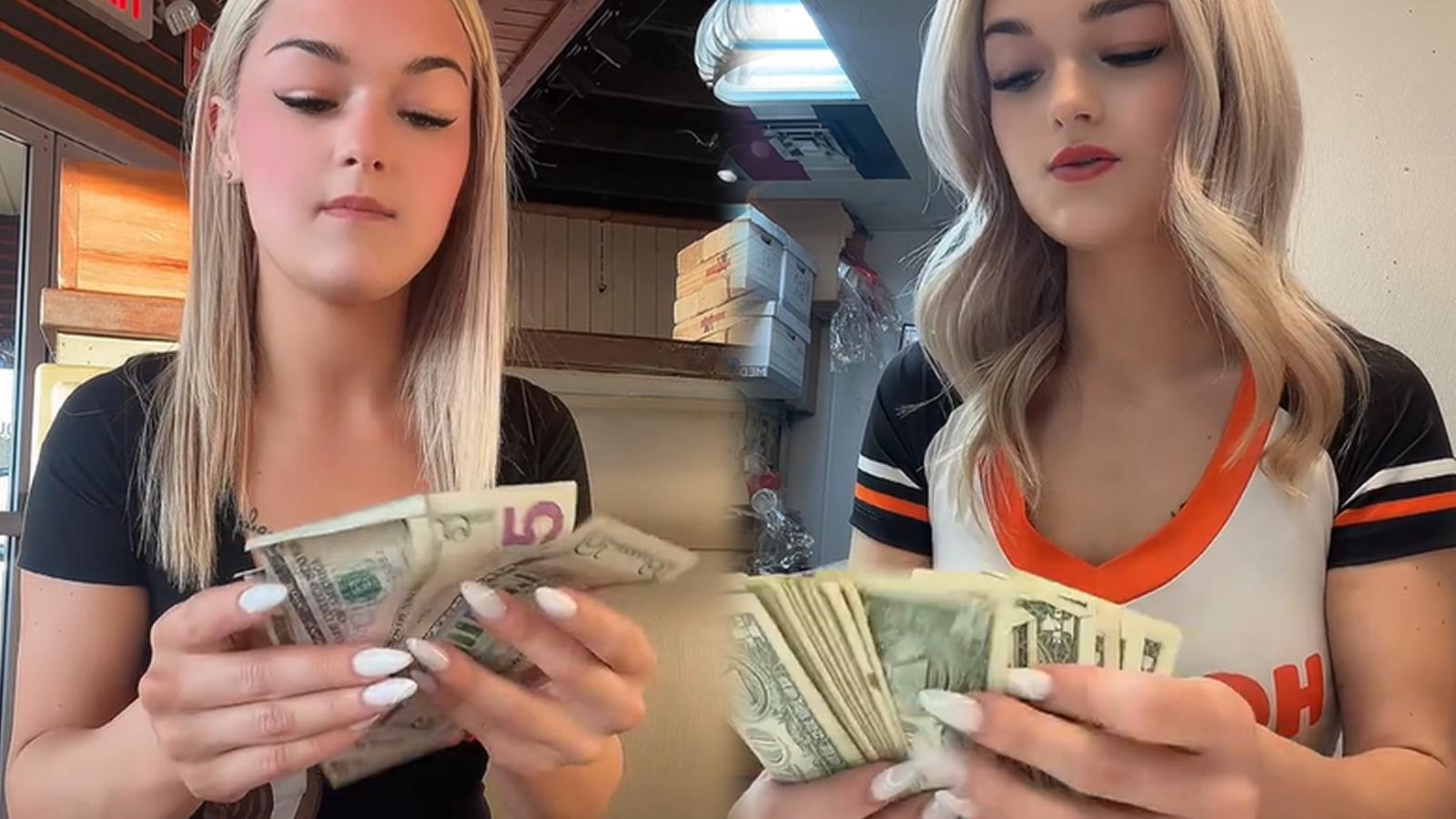 Hooters waitress stuns viewers after making 300 in tips during one shift