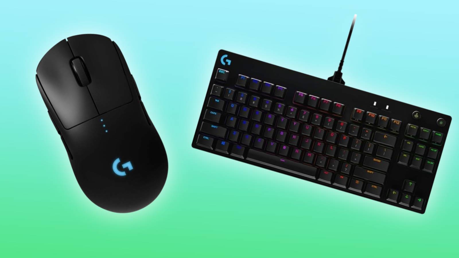 Image of the Logitech G Pro Wireless Gaming Mouse & G PRO Mechanical Gaming Keyboard.