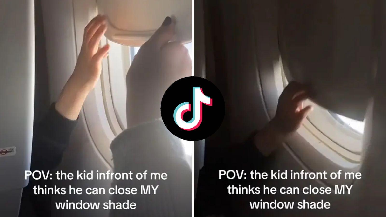 plane passenger battles kid over window shade