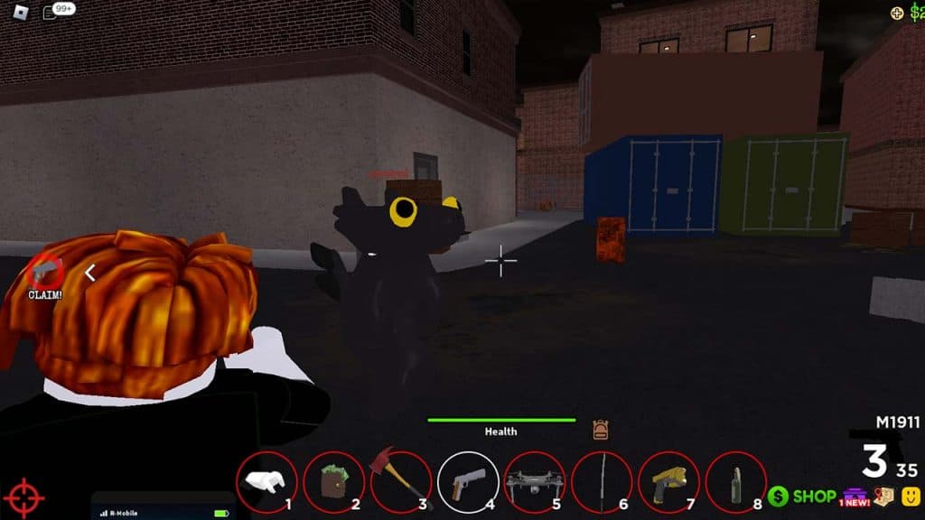 Player aiming at another player in Roblox Ohio