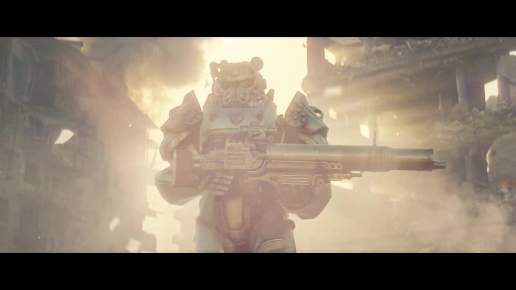 Fallout Prime Video brotherhood of steel paladin and rifle