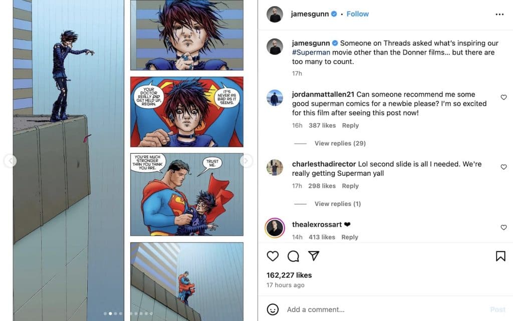 James Gunn's Instagram post