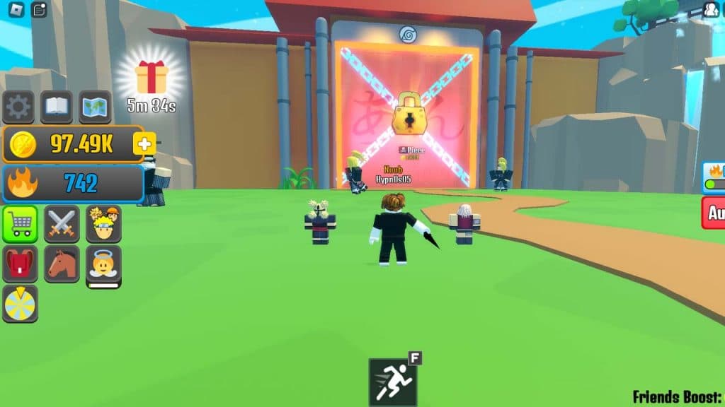 Player with his pet characters in Anime Weapon Simulator