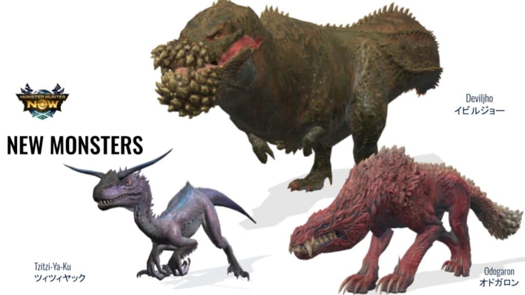 Group of monsters in Monster Hunter Now