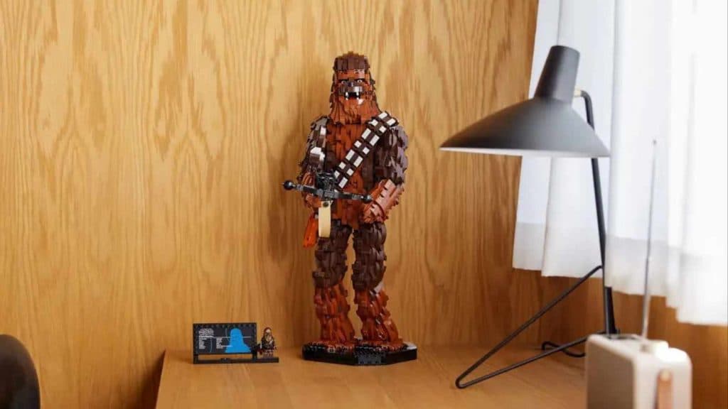 The LEGO Star Wars Chewbacca on display