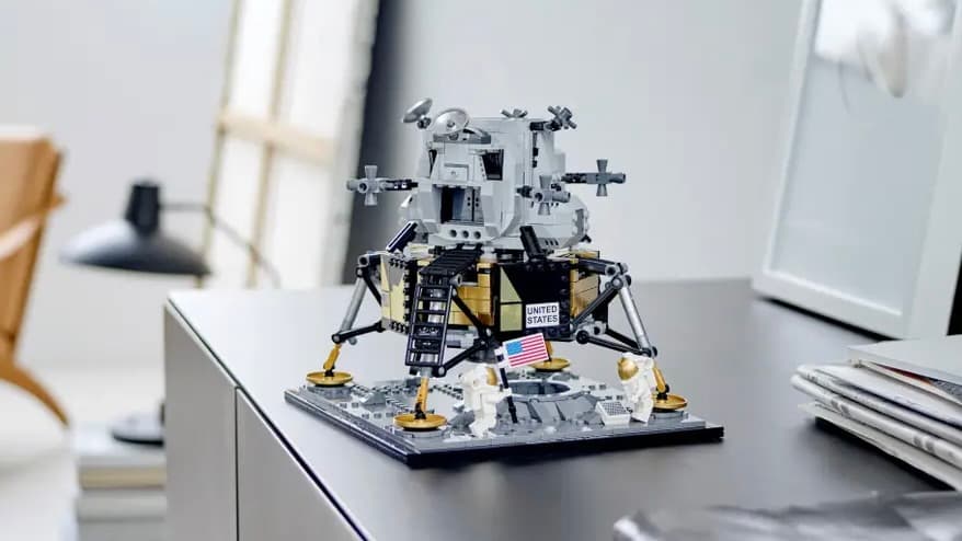 The LEGO Creator Expert NASA Apollo 11 Lunar Lander on display
