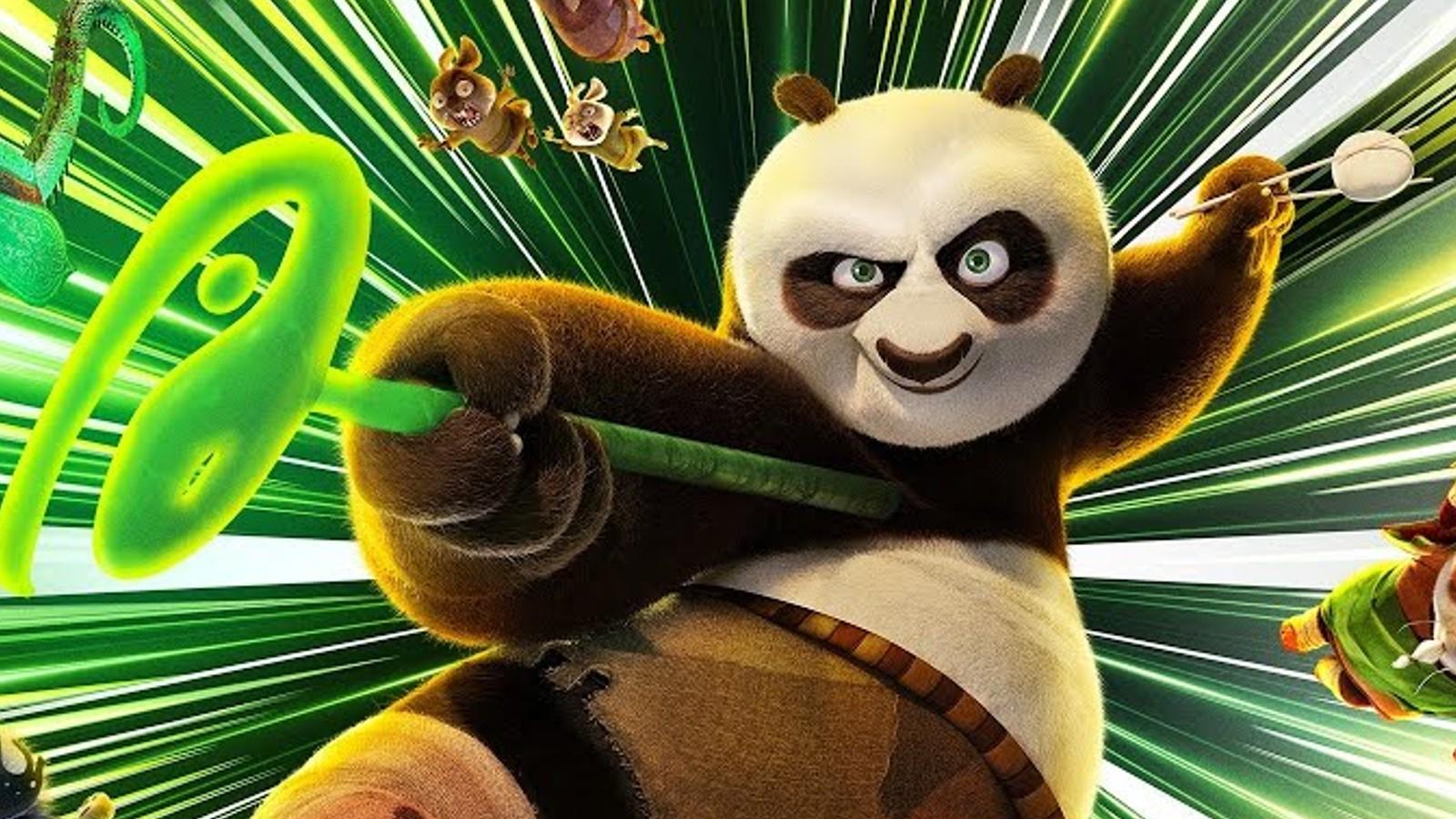 Po in action on the Kung Fu Panda 4 poster.