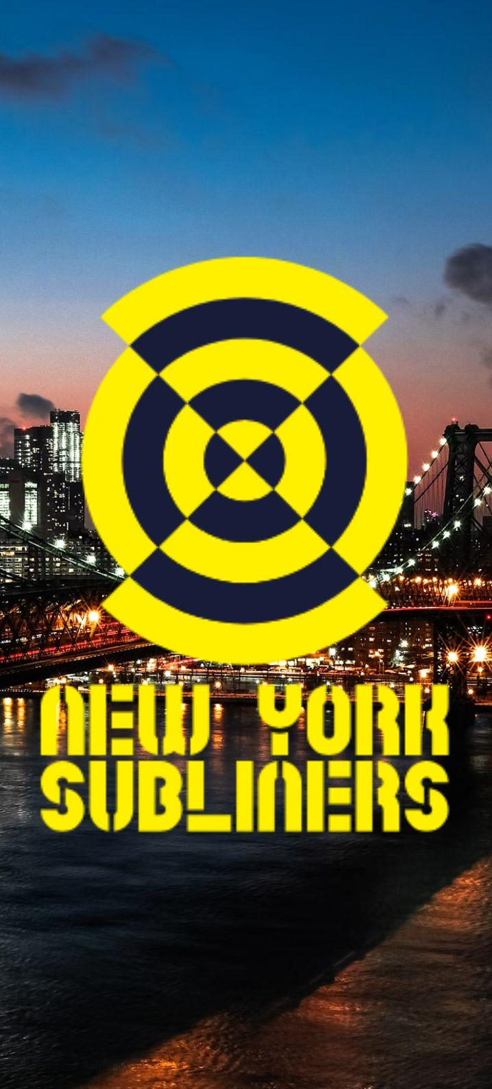 New York Subliners blue logo on yellow background
