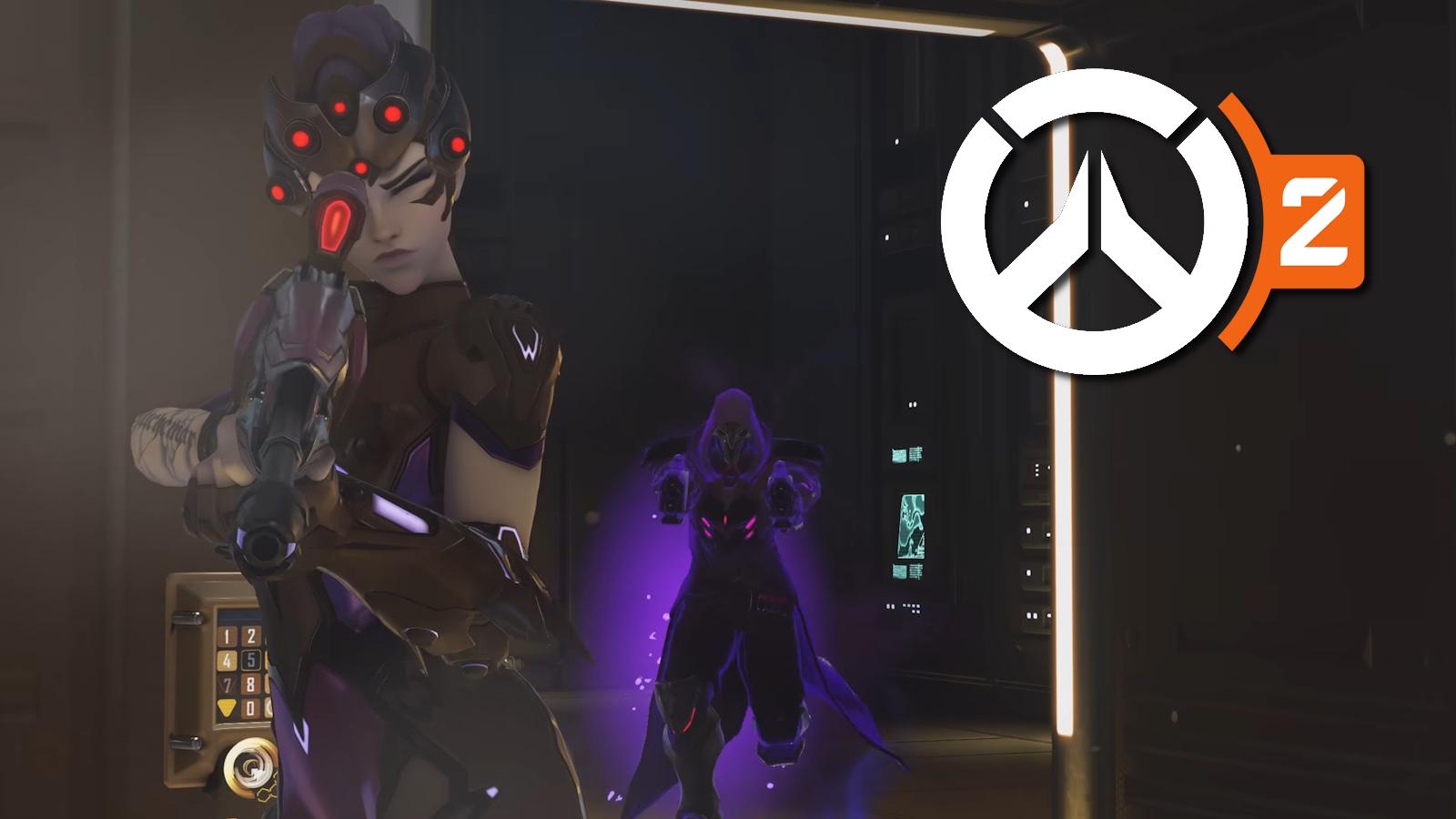 Reaper flanking a Widowmaker in Overwatch 2 Competitive mode.