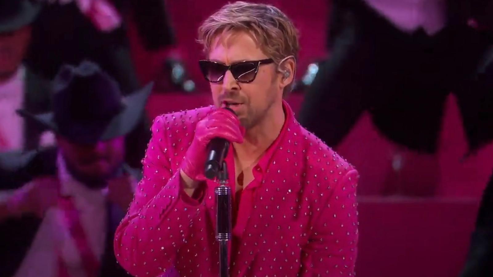 Ryan Gosling performing at the 2024 Oscars