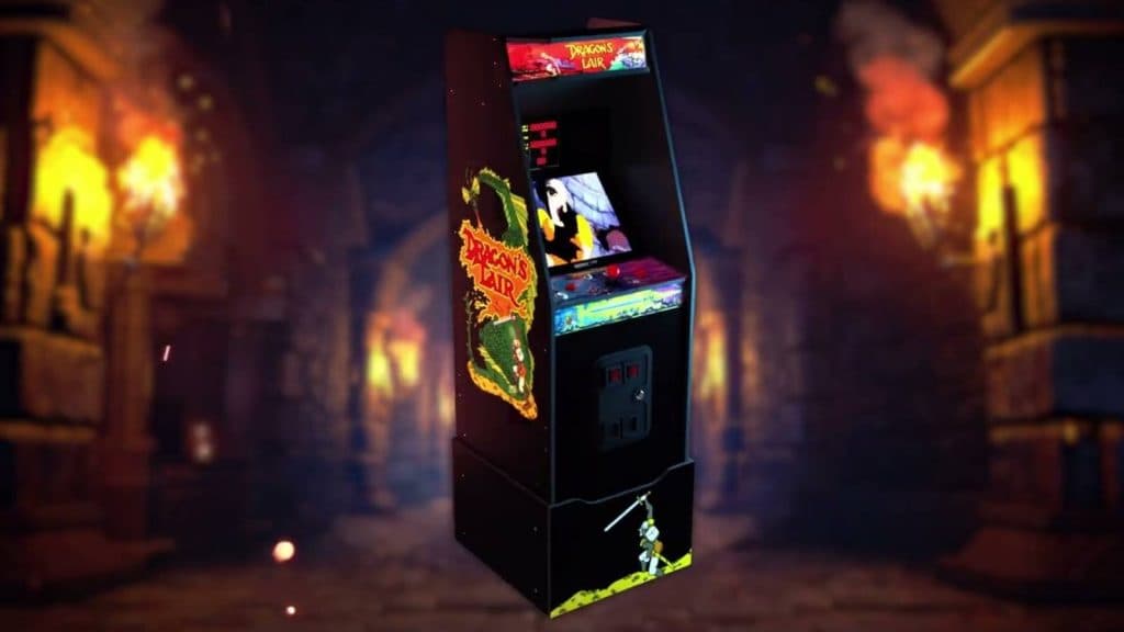 Image of the Arcade1Up - Dragon's Lair cabinet.