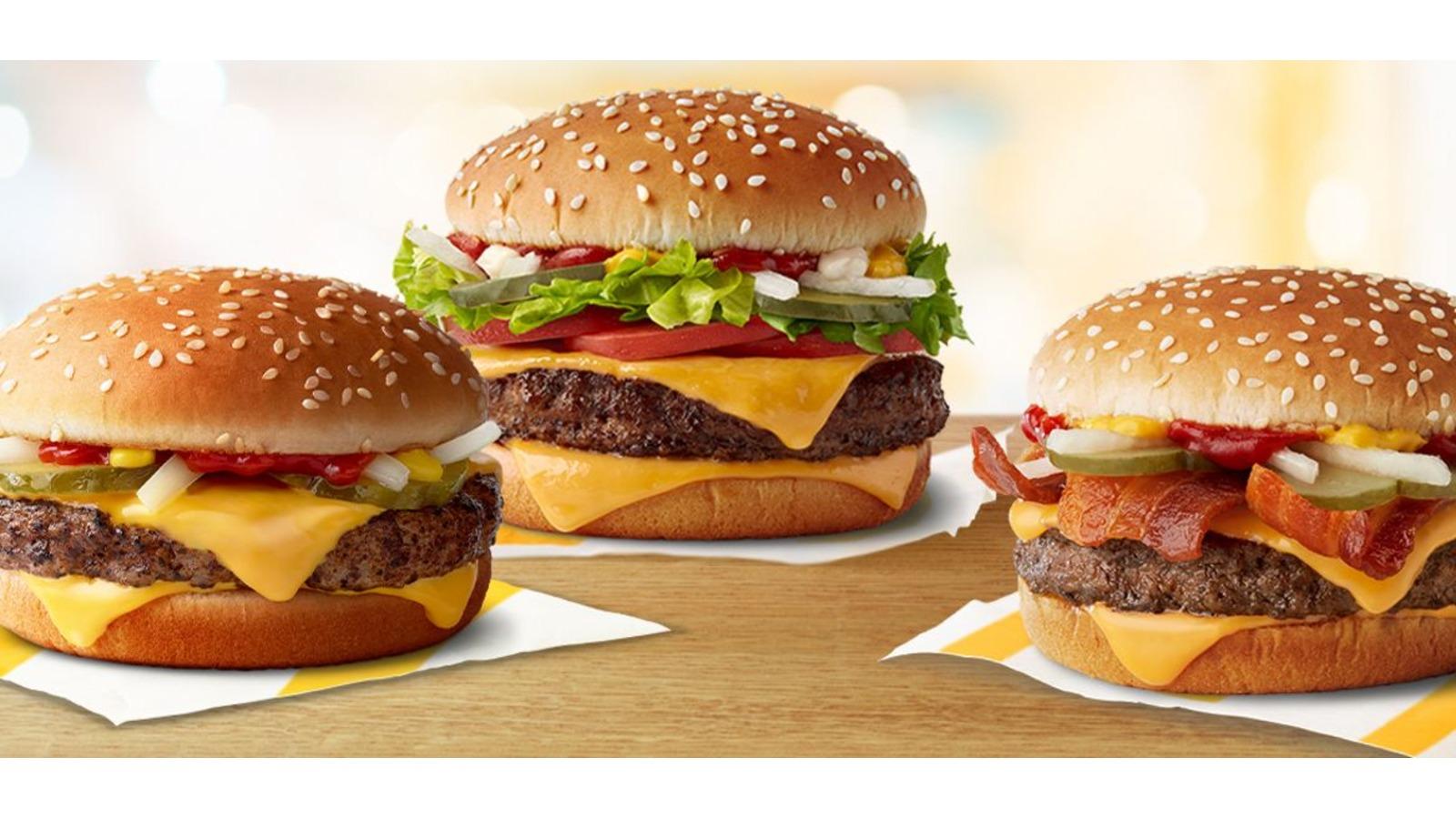 Three classic McDonald's burgers