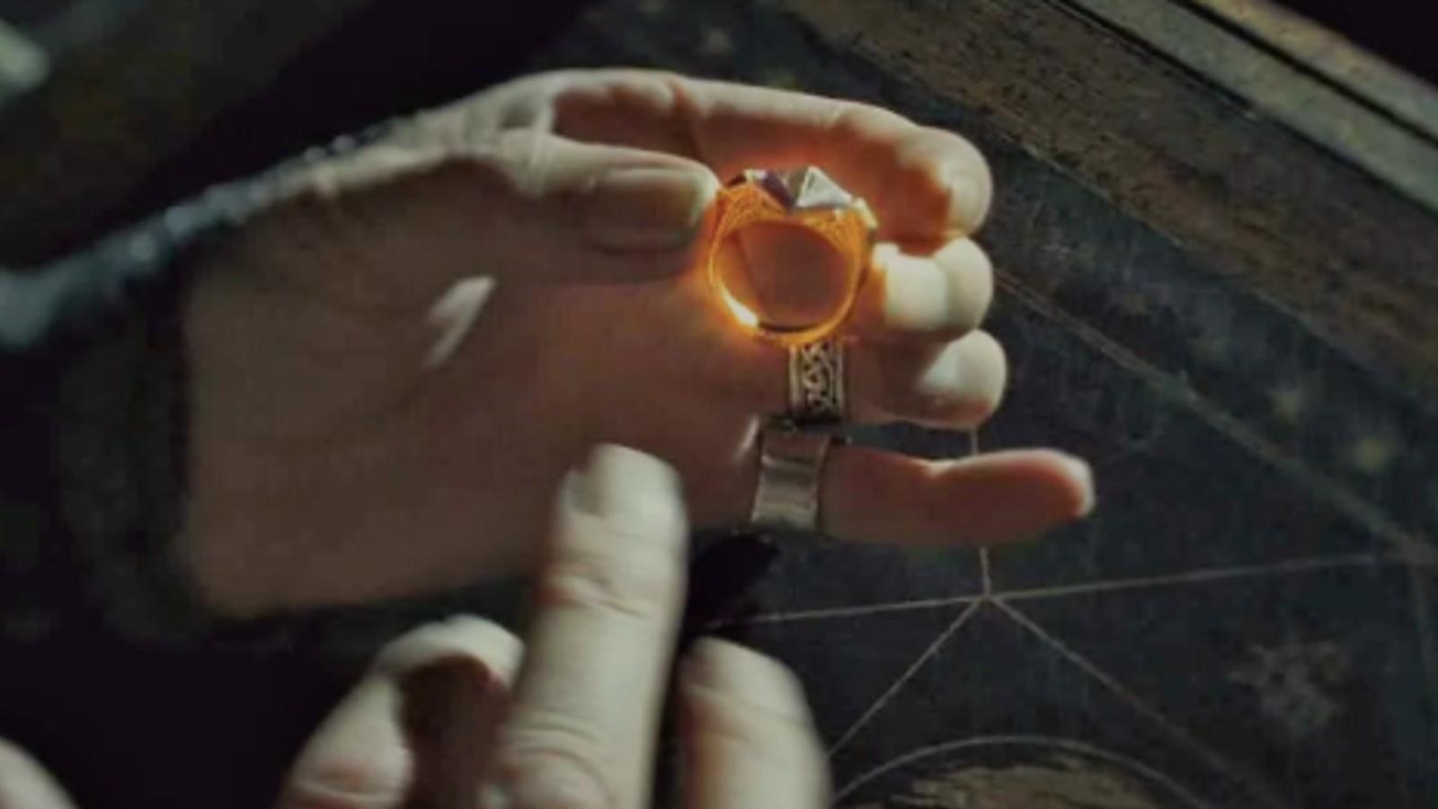 Dumbledore holds Voldemort's Horcrux ring