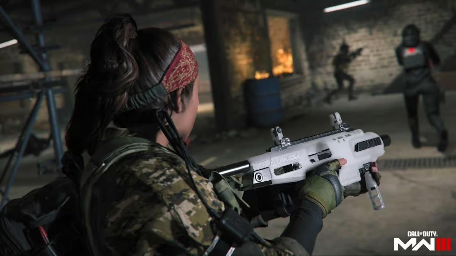 MW3 female soldier holding a weapon