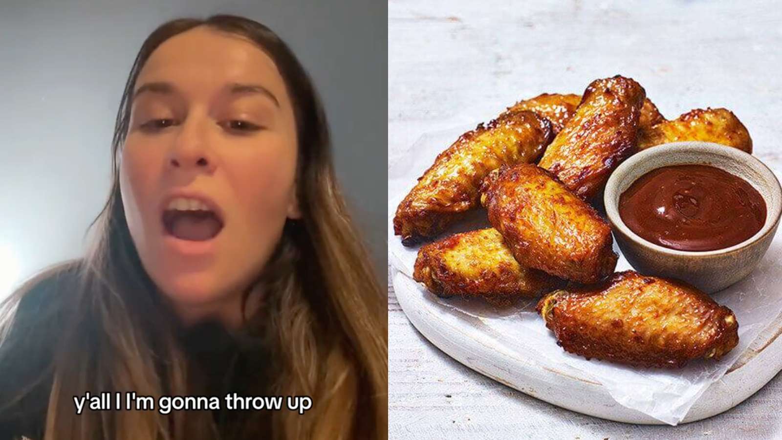 Woman disgusted by pizza hut wings