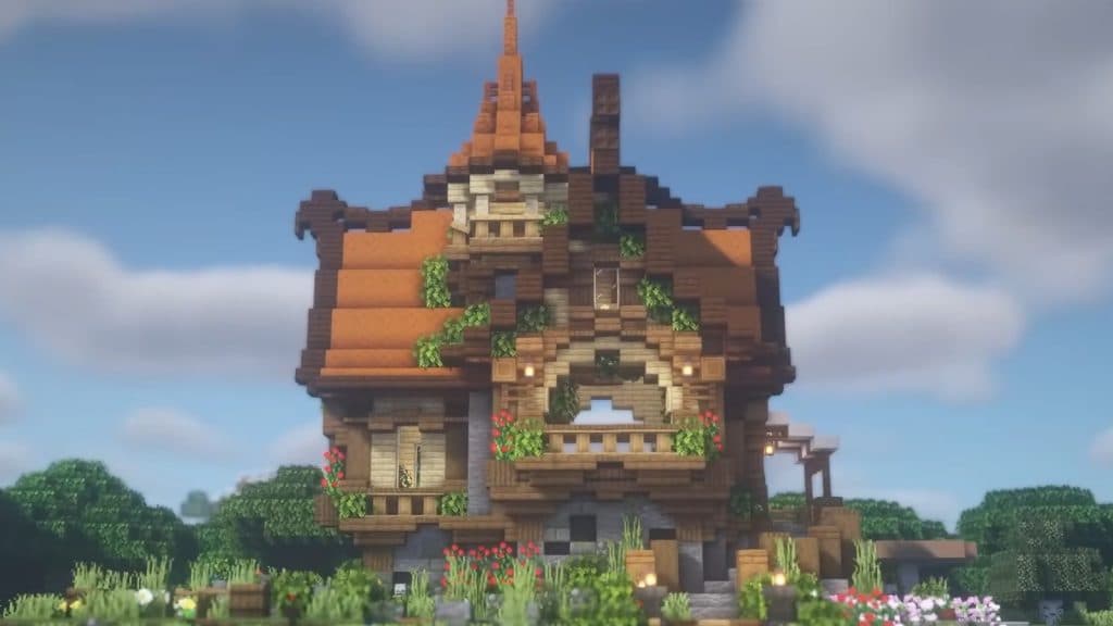 a Big Fantasy House in Minecraft