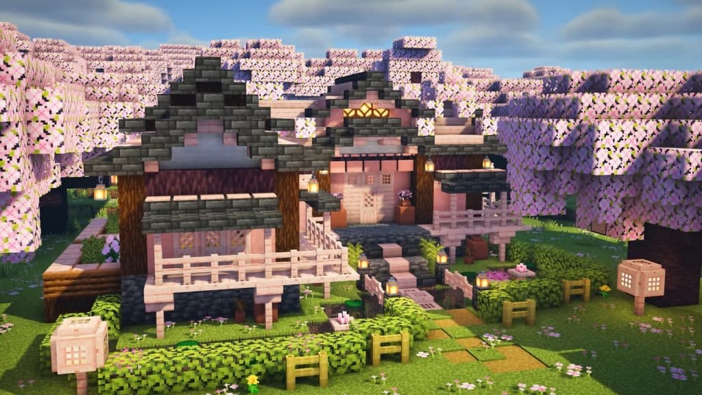 a Cherry Blossom House in Minecraft