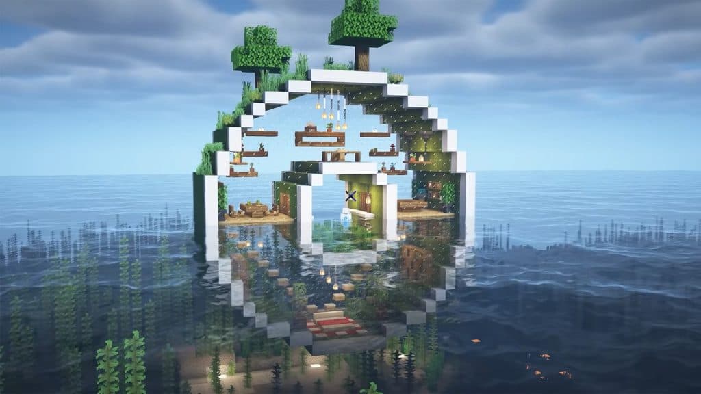 an image of Minecraft Circle Underwater House