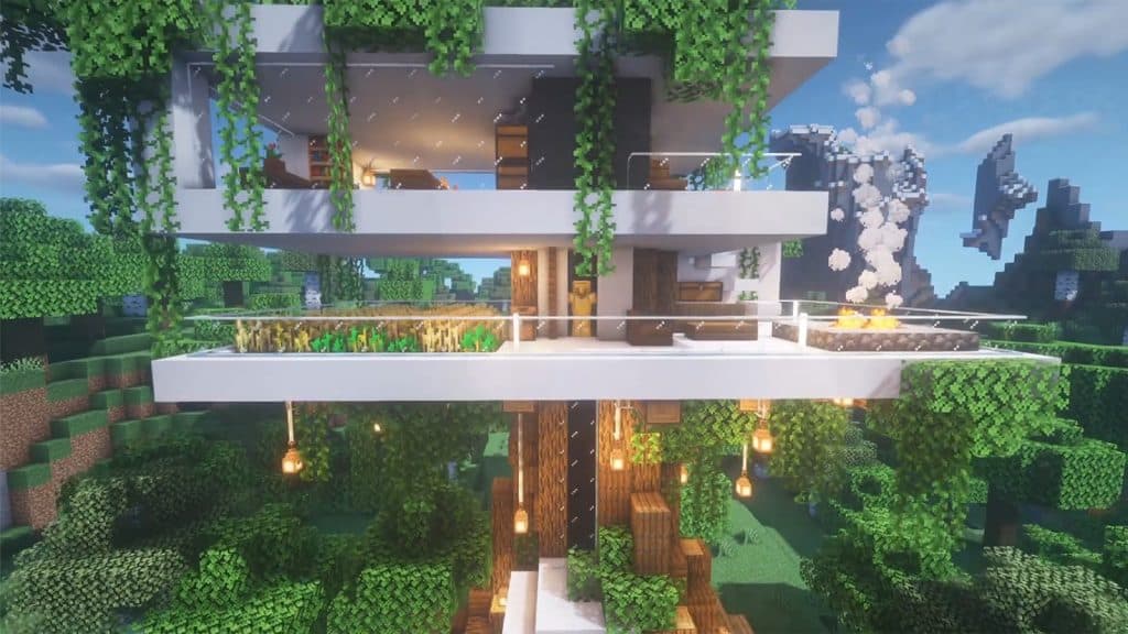 a Minecraft Modern Treehouse