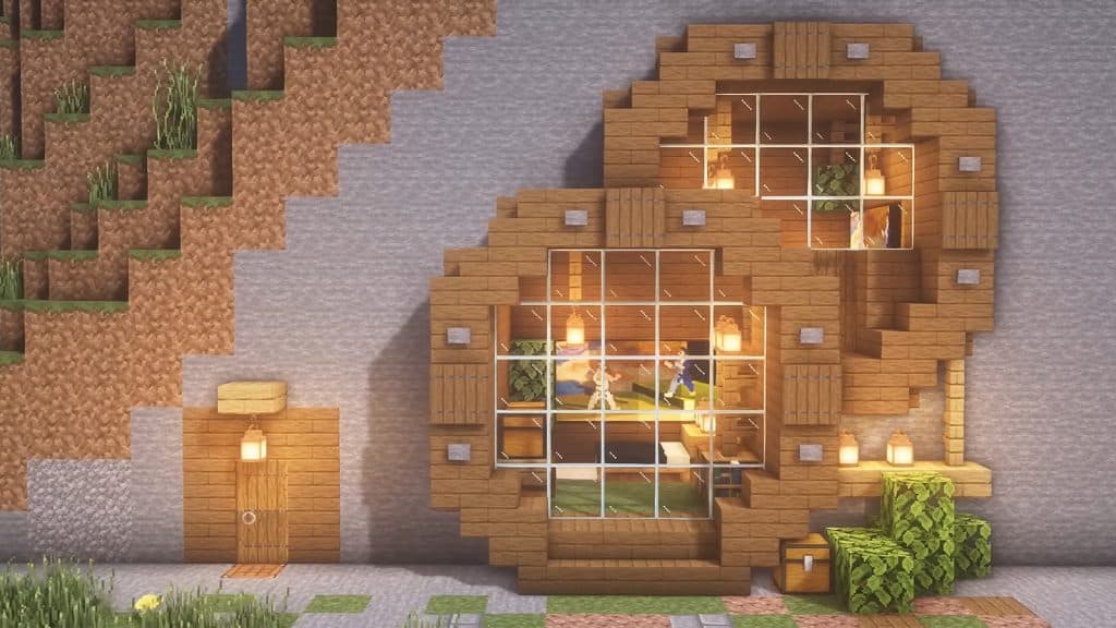 a Mountain House in Minecraft