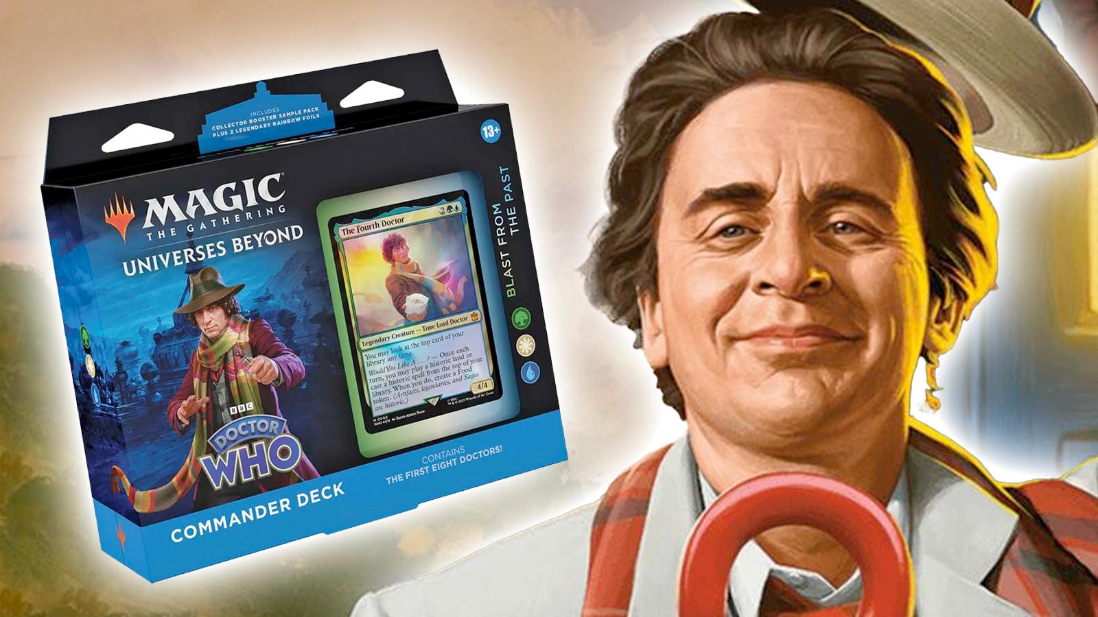 Seventh Doctor from Doctor Who next ot the MTG deck