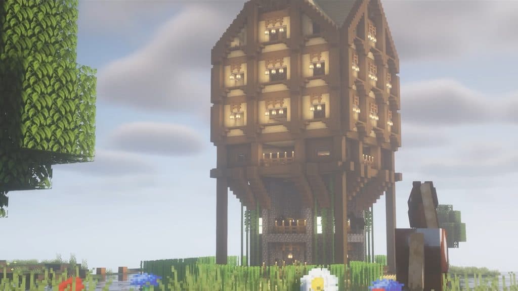 a Minecraft Multi-Storied House