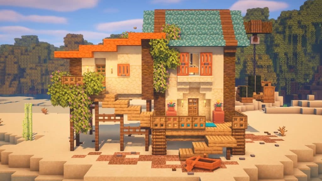 a Sandstone Beach House in Minecraft