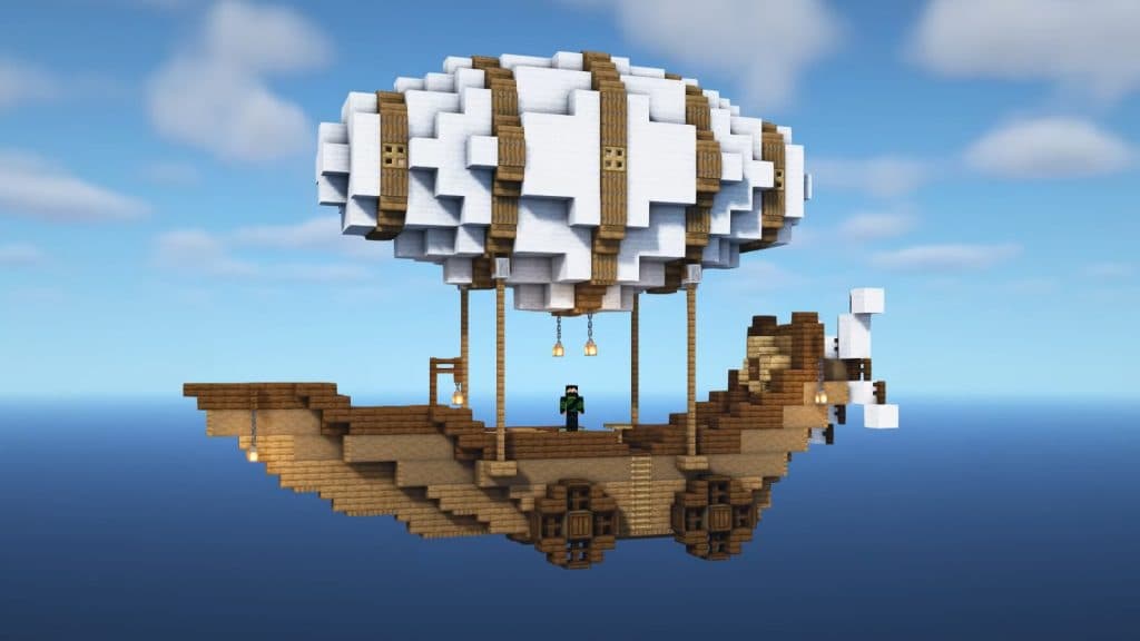 a Steampunk Airship House in Minecraft