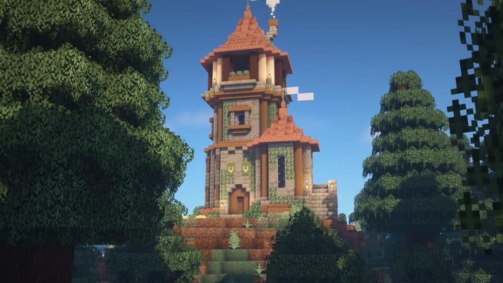 a Wizard Tower House in Minecraft